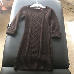 Brown sweater dress